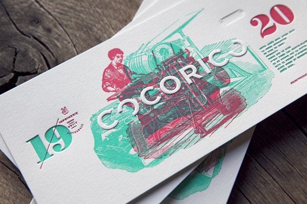 Conception et impression carte de voeux en letterpress