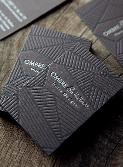 Cartes de visite pour restaurant d'émotions sur papier coton artisanal fait  main avec bords frangés – Impression Letterpress Noir – Imprimerie ICB