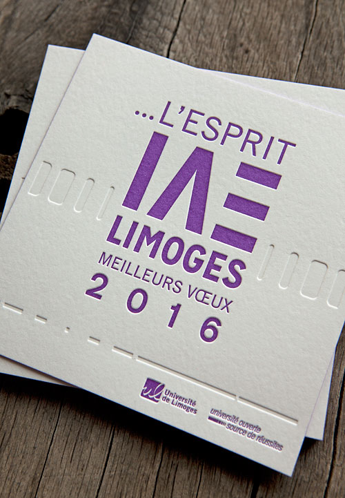 Carte de voeux 2016 de L'IAE Limoges / Création ITI Communication // 2016 happy new year card