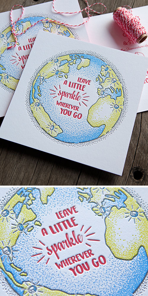 Cartes de voeux pour diamantaire à Genève // 4-colors letterpress printed 2018 cards
