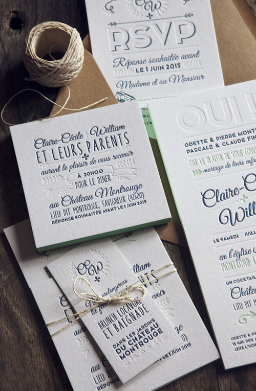 faire-part de mariage rsvp carton repas et brunch