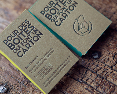 Cartes de visite impression noire recto verso sur papier couleur kraft // letterpress business card in heavy kraft paper